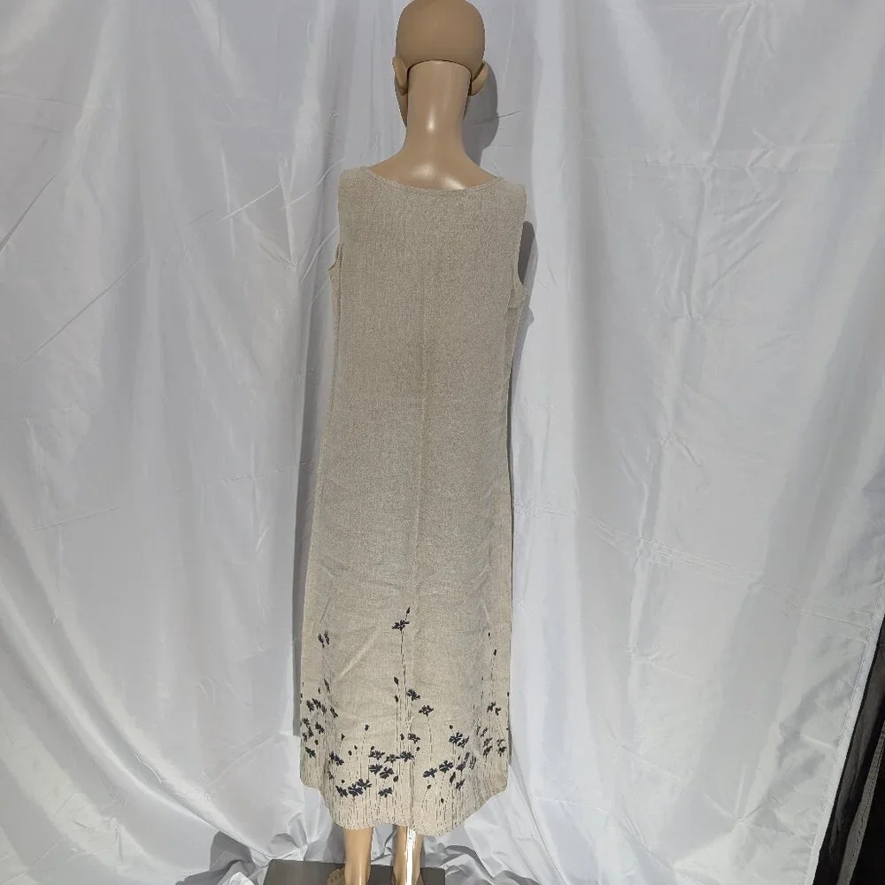Uniform Petites John Paul Richard 100% Linen with Flower accent Women's SP - Picture 2 of 6